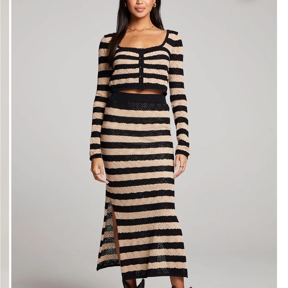 Saltwater Luxe crochet striped shirt